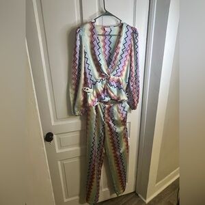 VILA Multicolor Zigzag Jumpsuit